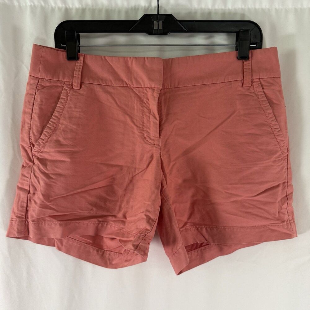 J. Crew Chino Shorts Womens 6 Pink Flat Front 5" Inseam 100% Cotton Slash Pocket
